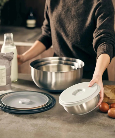 Nest™ Prep&Store Skålset 4 delar i Rostfritt Stål – Joseph Joseph